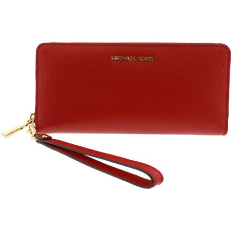 michael kors mercer leather continental wallet bright red|black mk wallet women.